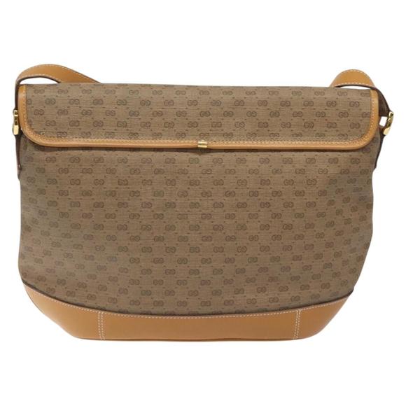 GUCCI Micro GG Supreme Shoulder Bag PVC Beige Gold Auth BA2767 - Picture 3 of 16